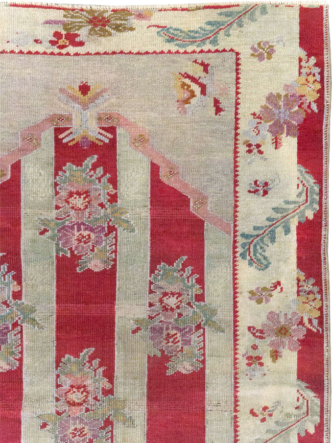 Antique Turkish Ghiordes Throw Rug, No.11327 - Gss