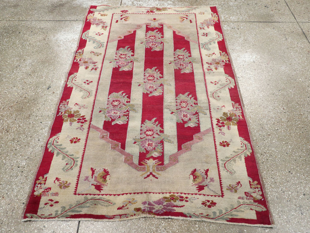 Antique Turkish Ghiordes Throw Rug, No.11327 - Gss