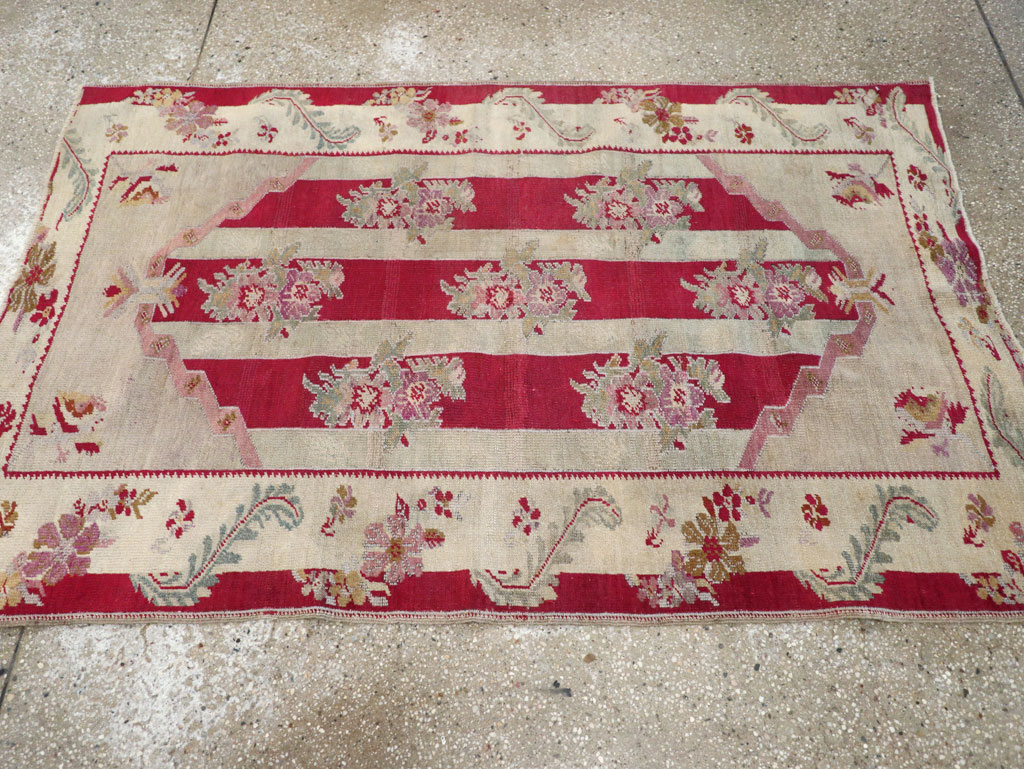 Antique Turkish Ghiordes Throw Rug, No.11327 - Gss