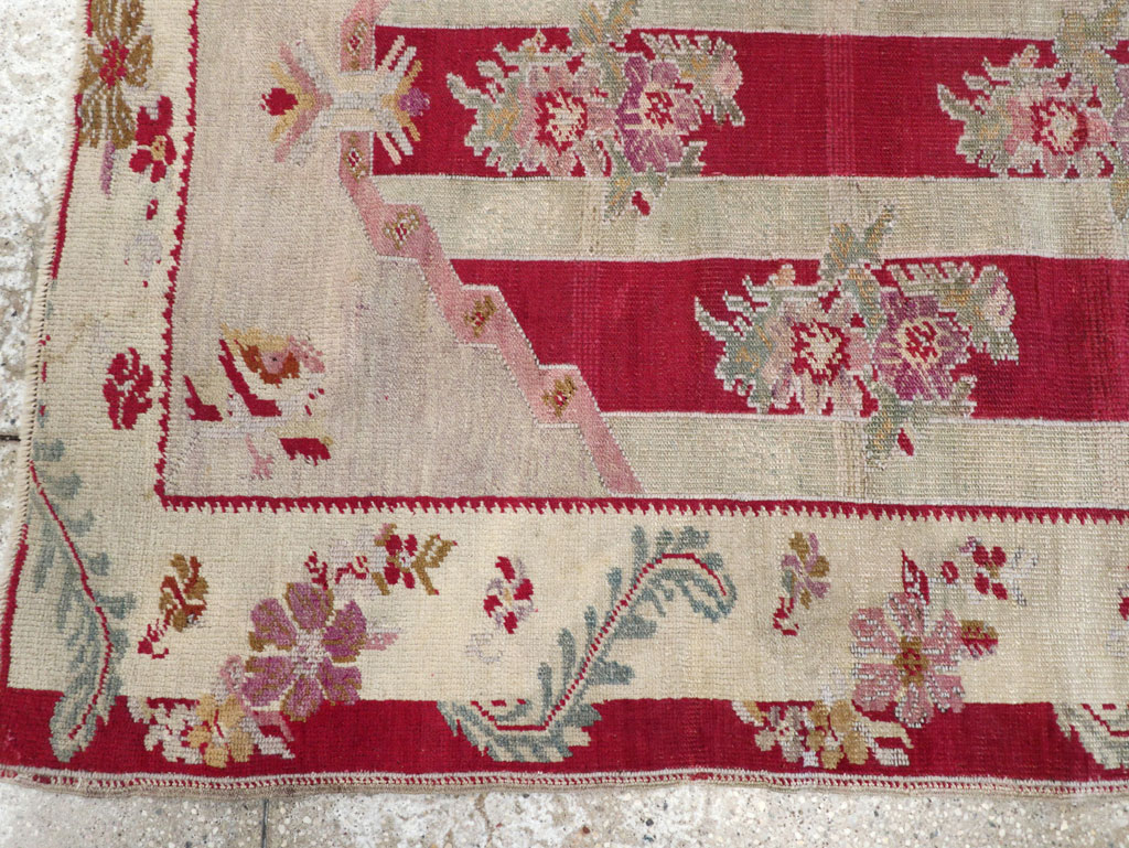 Antique Turkish Ghiordes Throw Rug, No.11327 - Gss