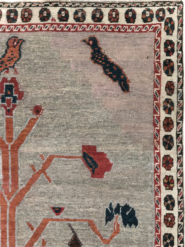 Vintage Gabbeh Pictorial Rug, No.11396 - Gss