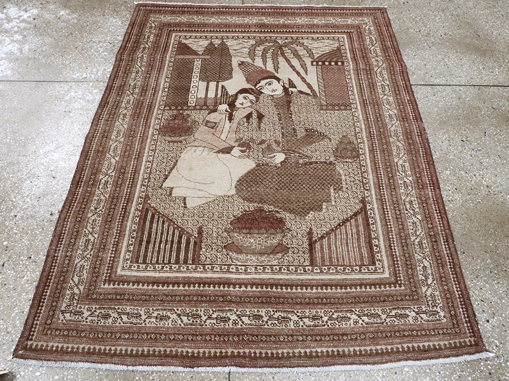 Antique Persian Tabriz Pictorial Rug (Pair: 1 of 2), No.11455 - Gss