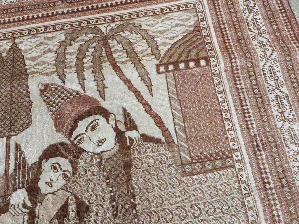 Antique Persian Tabriz Pictorial Rug (Pair: 1 of 2), No.11455 - Gss