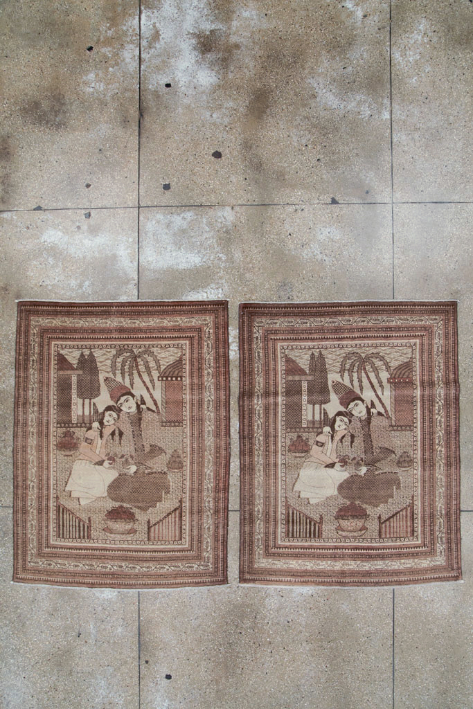 Antique Persian Tabriz Pictorial Rug (Pair: 1 of 2), No.11455 - Gss