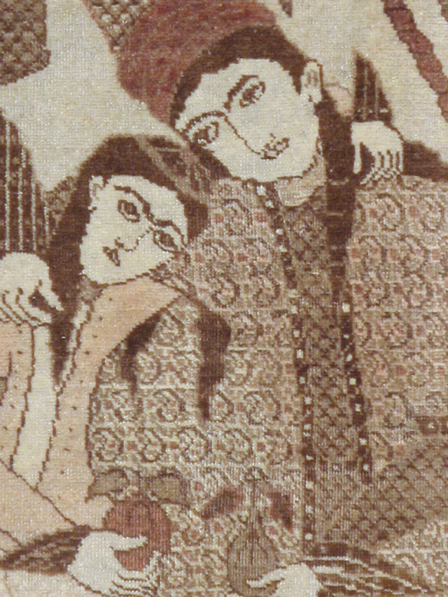 Antique Persian Tabriz Pictorial Rug (Pair: 2 of 2), No.11456 - Gss