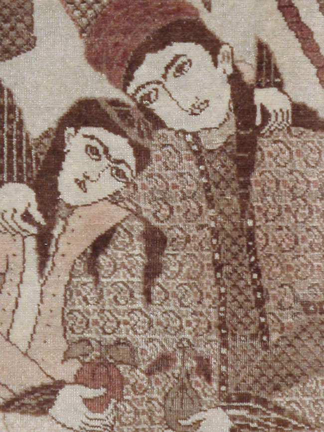 Antique Persian Tabriz Pictorial Rug (Pair: 2 of 2), No.11456 - Gss