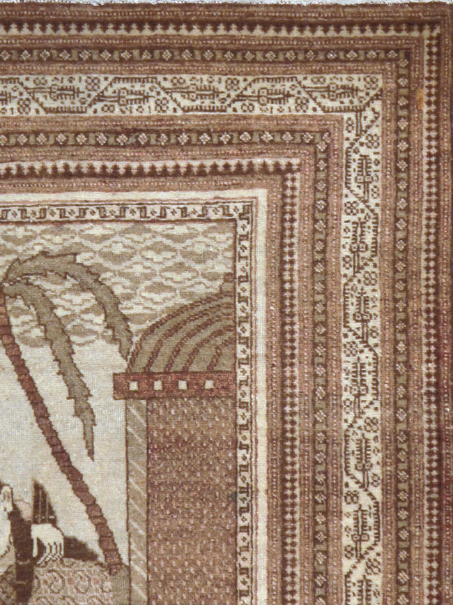 Antique Persian Tabriz Pictorial Rug (Pair: 2 of 2), No.11456 - Gss