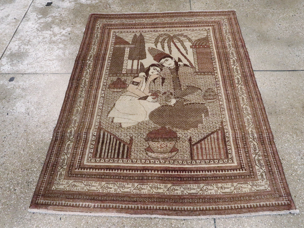 Antique Persian Tabriz Pictorial Rug (Pair: 2 of 2), No.11456 - Gss
