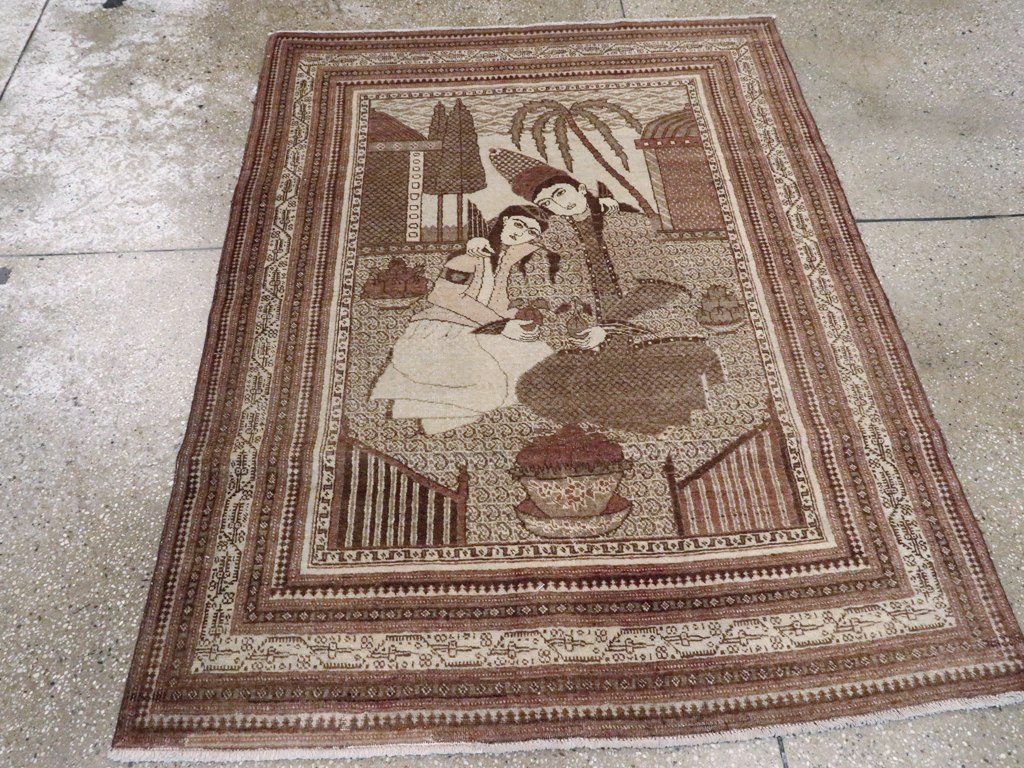 Antique Persian Tabriz Pictorial Rug (Pair: 2 of 2), No.11456 - Gss