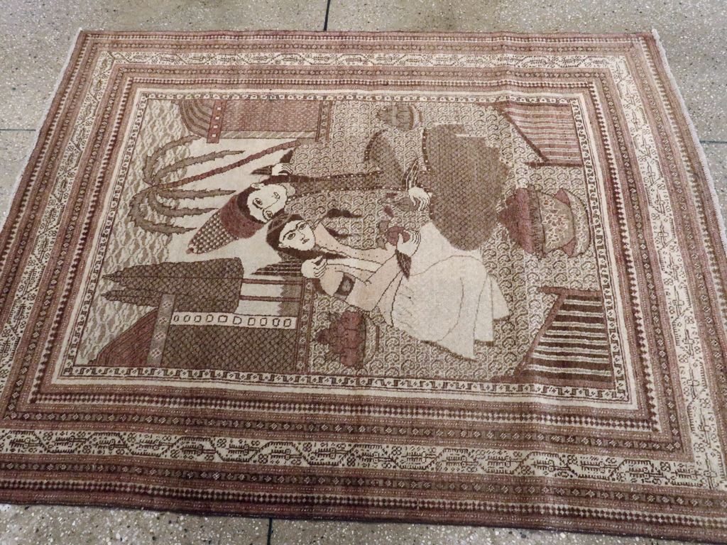 Antique Persian Tabriz Pictorial Rug (Pair: 2 of 2), No.11456 - Gss