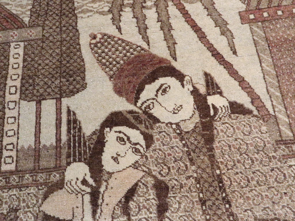 Antique Persian Tabriz Pictorial Rug (Pair: 2 of 2), No.11456 - Gss