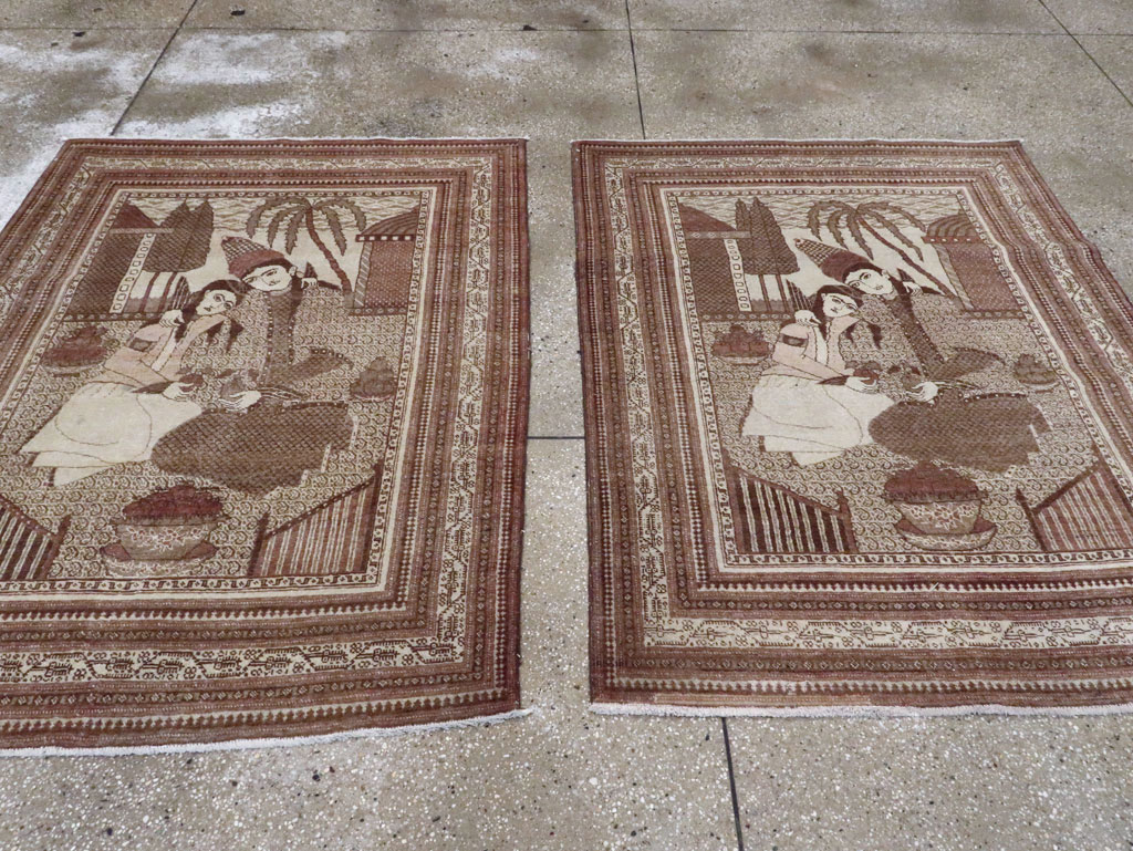 Antique Persian Tabriz Pictorial Rug (Pair: 2 of 2), No.11456 - Gss