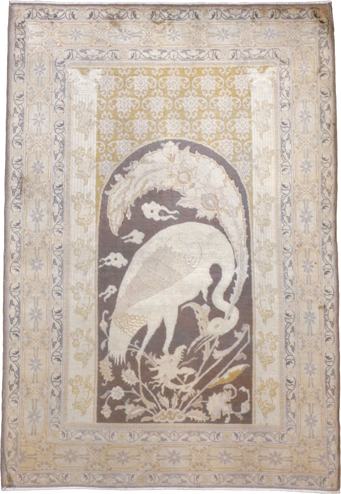 Antique Persian Tabriz Pictorial Rug, No.11823 - Gss