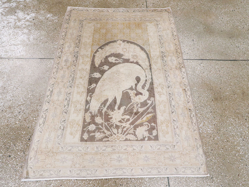 Antique Persian Tabriz Pictorial Rug, No.11823 - Gss