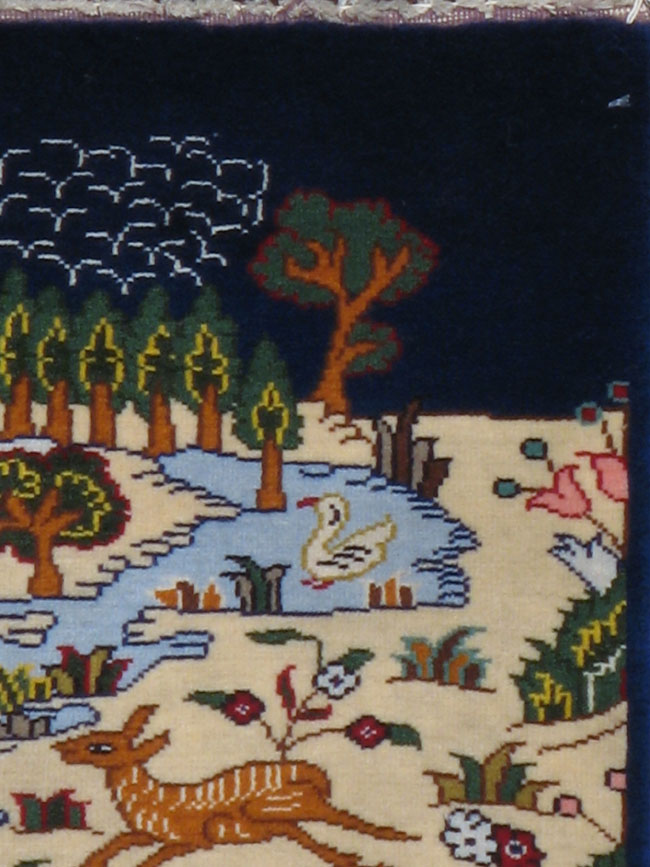 Vintage Persian Tabriz Pictorial Rug, No.11828 - Gss