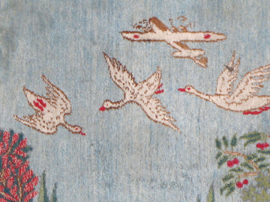 Vintage Persian Tabriz Pictorial Rug, No.11830 - Gss