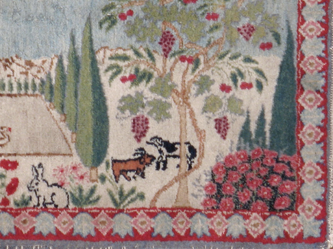 Vintage Persian Tabriz Pictorial Rug, No.11830 - Gss