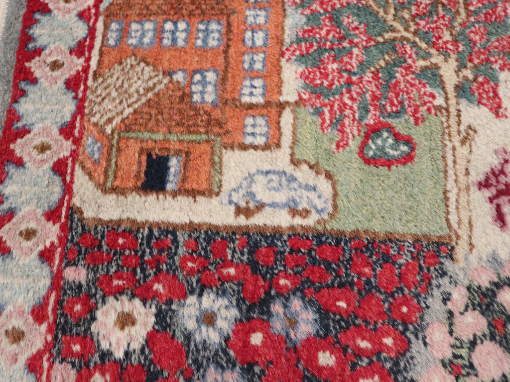 Vintage Persian Tabriz Pictorial Rug, No.11830 - Gss