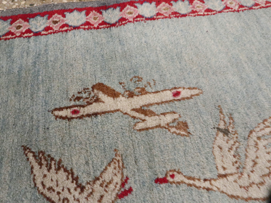 Vintage Persian Tabriz Pictorial Rug, No.11830 - Gss