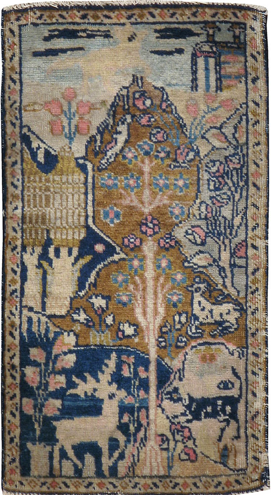 Vintage Persian Tabriz Pictorial Rug (Pair: 1 of 2), No.11831 - Gss