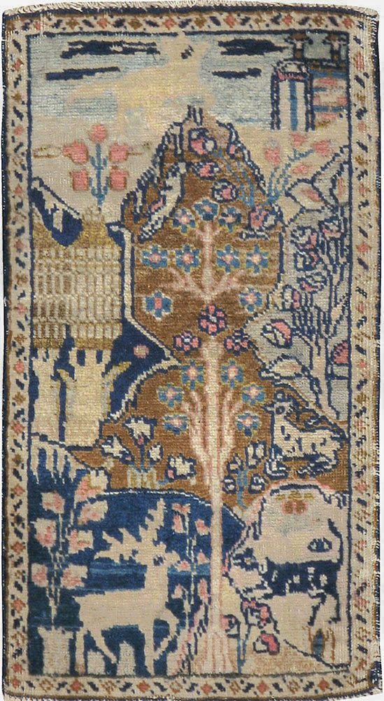 Vintage Persian Tabriz Pictorial Rug (Pair: 1 of 2), No.11831 - Gss