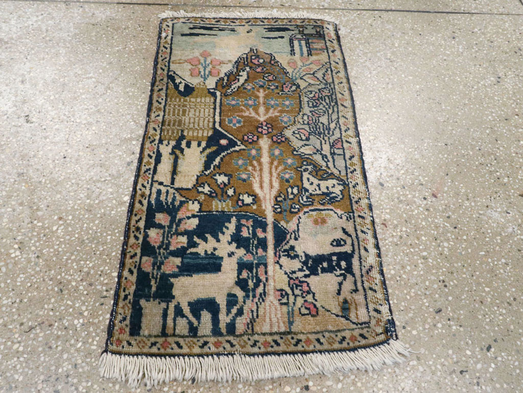 Vintage Persian Tabriz Pictorial Rug (Pair: 1 of 2), No.11831 - Gss