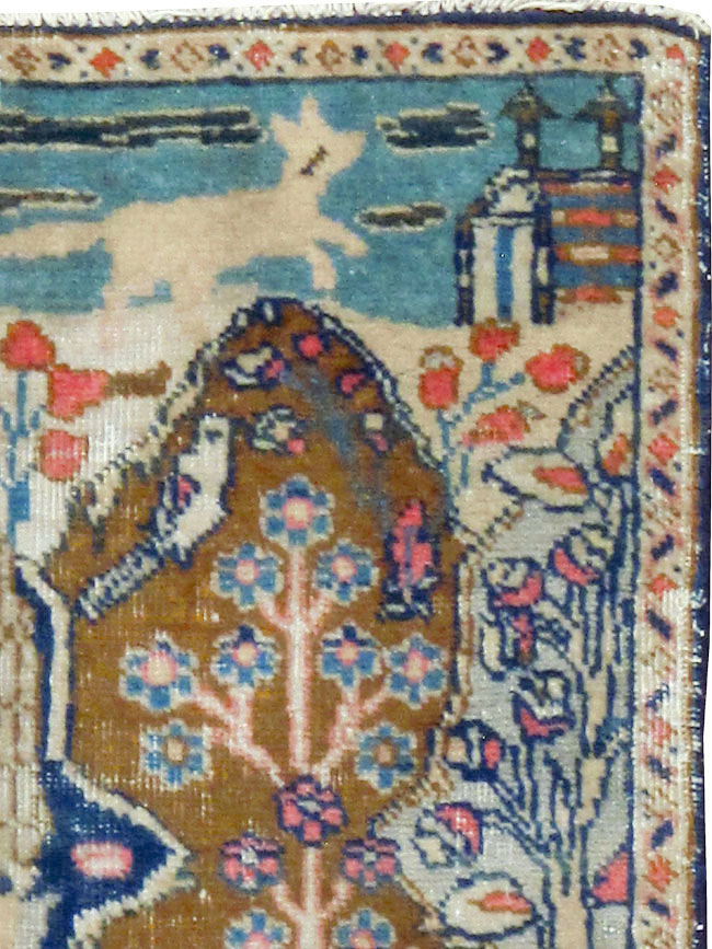 Vintage Persian Tabriz Pictorial Rug (Pair: 2 of 2), No.11832 - Gss