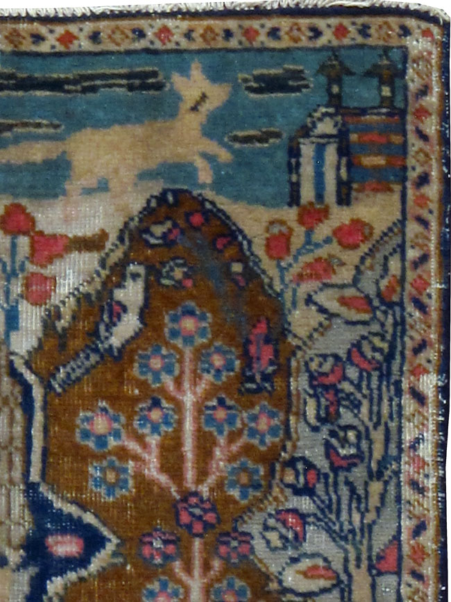 Vintage Persian Tabriz Pictorial Rug (Pair: 2 of 2), No.11832 - Gss