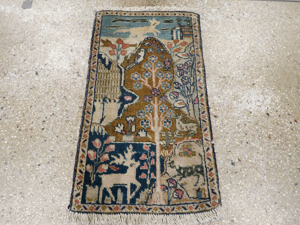 Vintage Persian Tabriz Pictorial Rug (Pair: 2 of 2), No.11832 - Gss