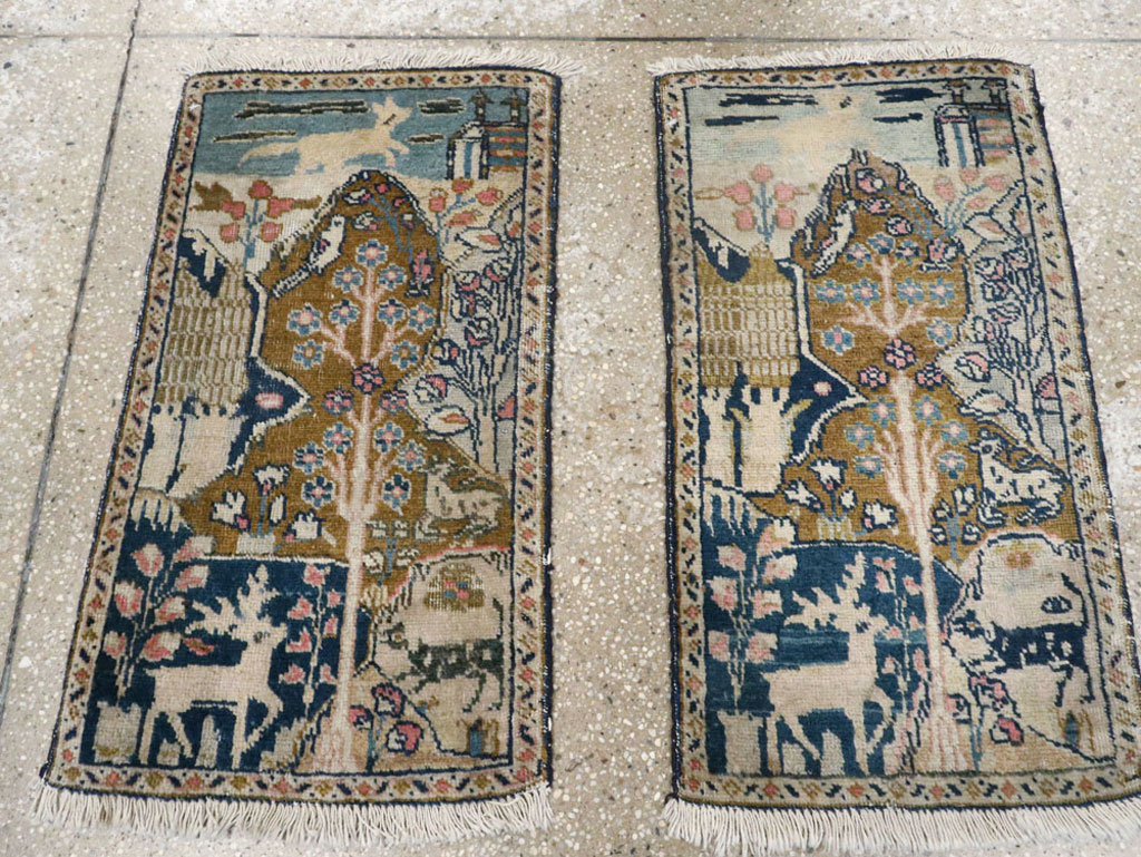 Vintage Persian Tabriz Pictorial Rug (Pair: 2 of 2), No.11832 - Gss