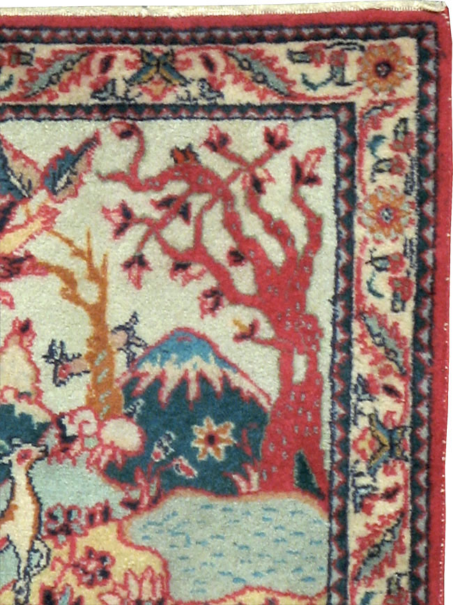 Vintage Persian Tabriz Pictorial Rug (Pair: 1 of 2), No.11834 - Gss