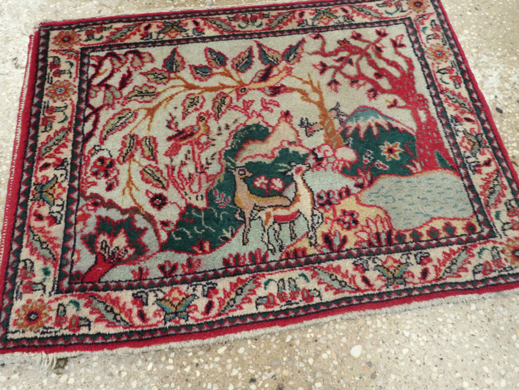 Vintage Persian Tabriz Pictorial Rug (Pair: 1 of 2), No.11834 - Gss