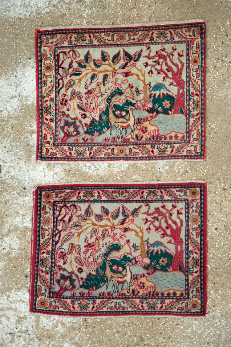 Vintage Persian Tabriz Pictorial Rug (Pair: 1 of 2), No.11834 - Gss