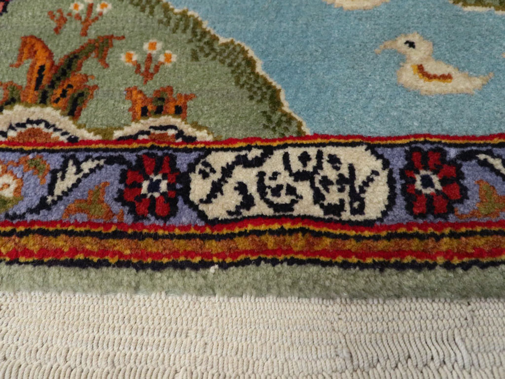 Vintage Persian Tabriz Pictorial Rug, No.11836 - Gss