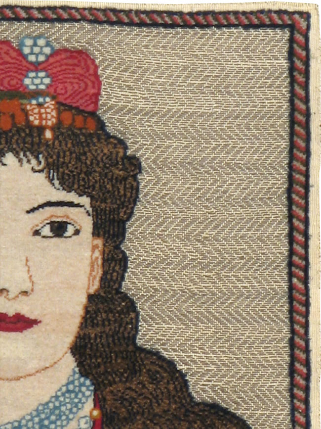 Vintage Persian Tabriz Pictorial Rug, No.11838 - Gss