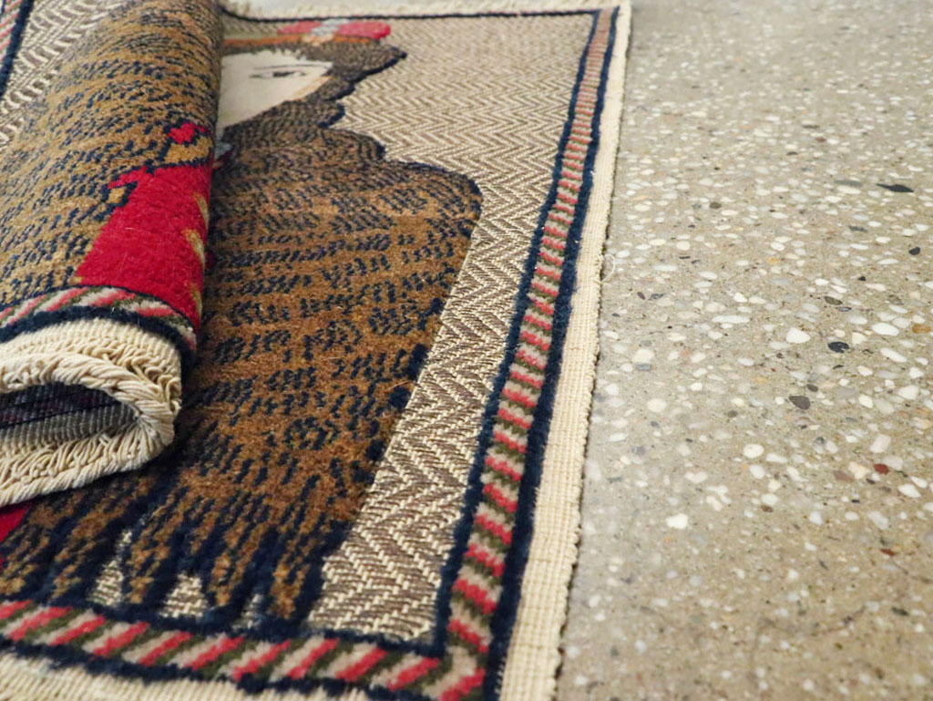 Vintage Persian Tabriz Pictorial Rug, No.11838 - Gss