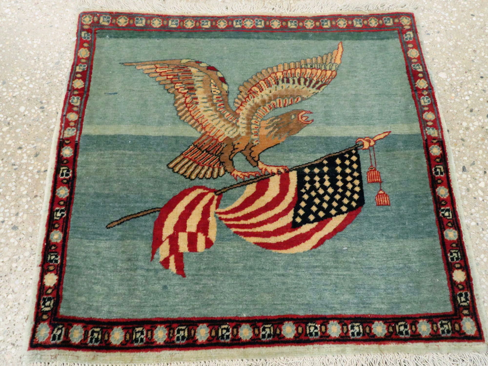 Antique Persian Tabriz Flag Pictorial Rug (Pair: 1 of 2), No.11839 - Gss