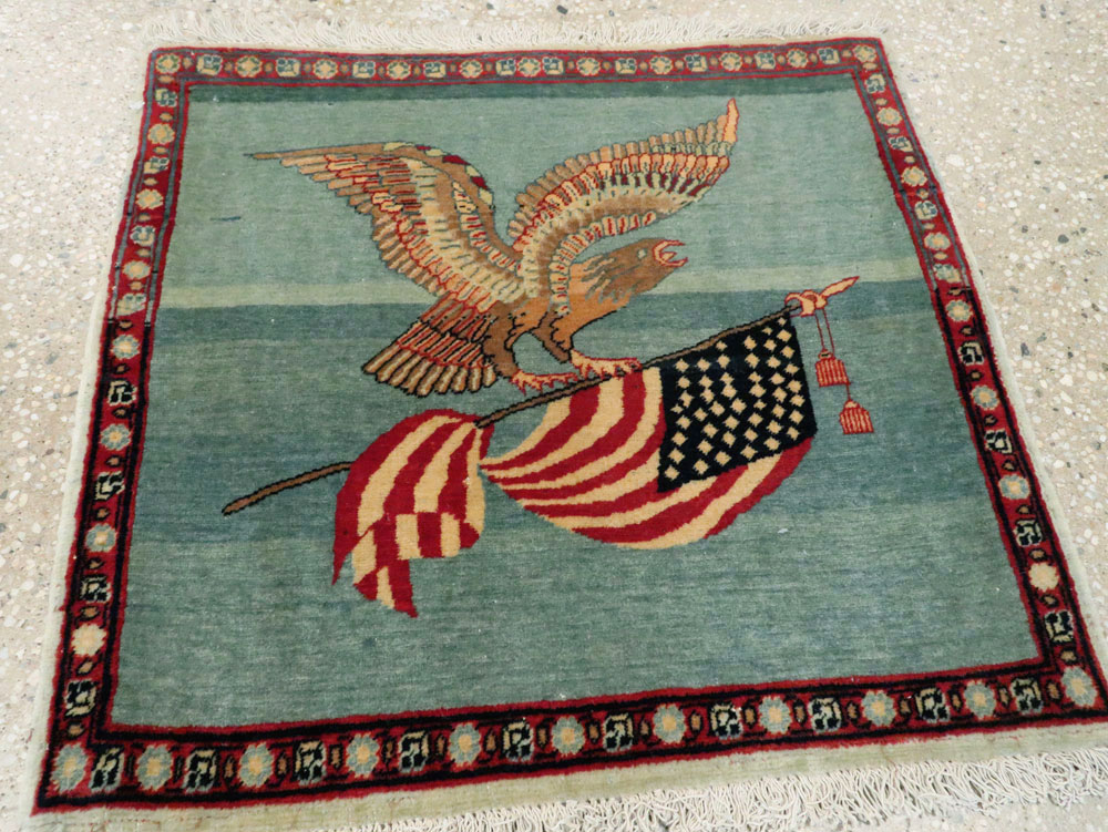 Antique Persian Tabriz Flag Pictorial Rug (Pair: 1 of 2), No.11839 - Gss