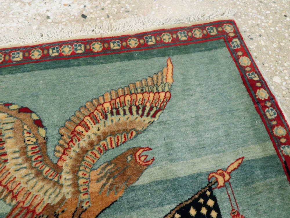 Antique Persian Tabriz Flag Pictorial Rug (Pair: 1 of 2), No.11839 - Gss