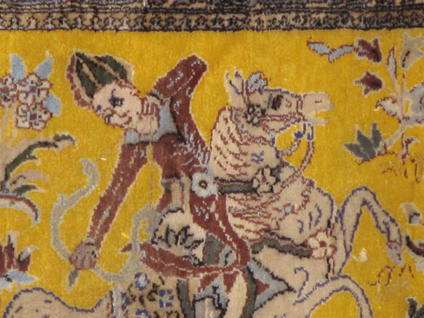 Antique Persian Tabriz Pictorial Rug, No.11841 - Gss