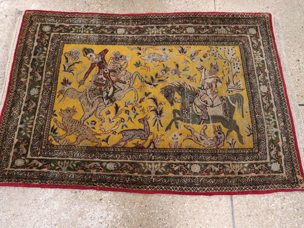 Antique Persian Tabriz Pictorial Rug, No.11841 - Gss