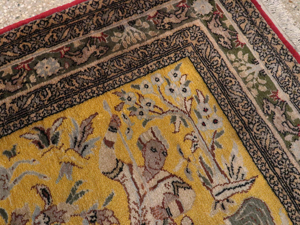 Antique Persian Tabriz Pictorial Rug, No.11841 - Gss