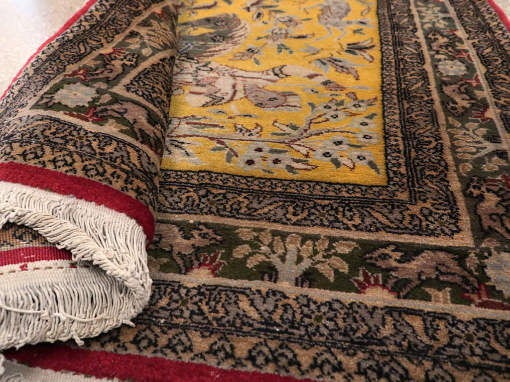 Antique Persian Tabriz Pictorial Rug, No.11841 - Gss