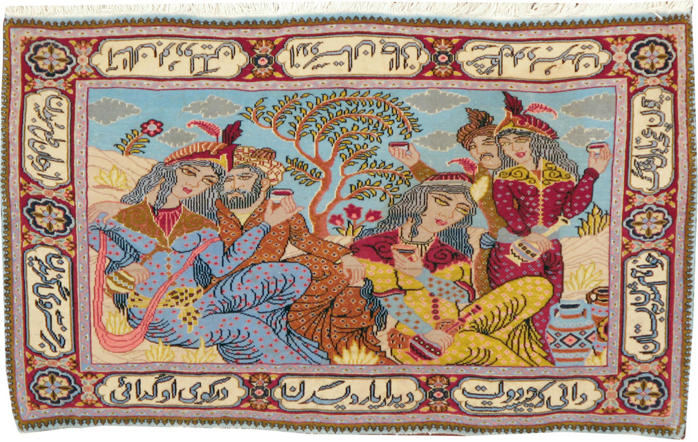 Vintage Persian Tabriz Pictorial Rug (Pair: 1 of 2), No.11842 - Gss