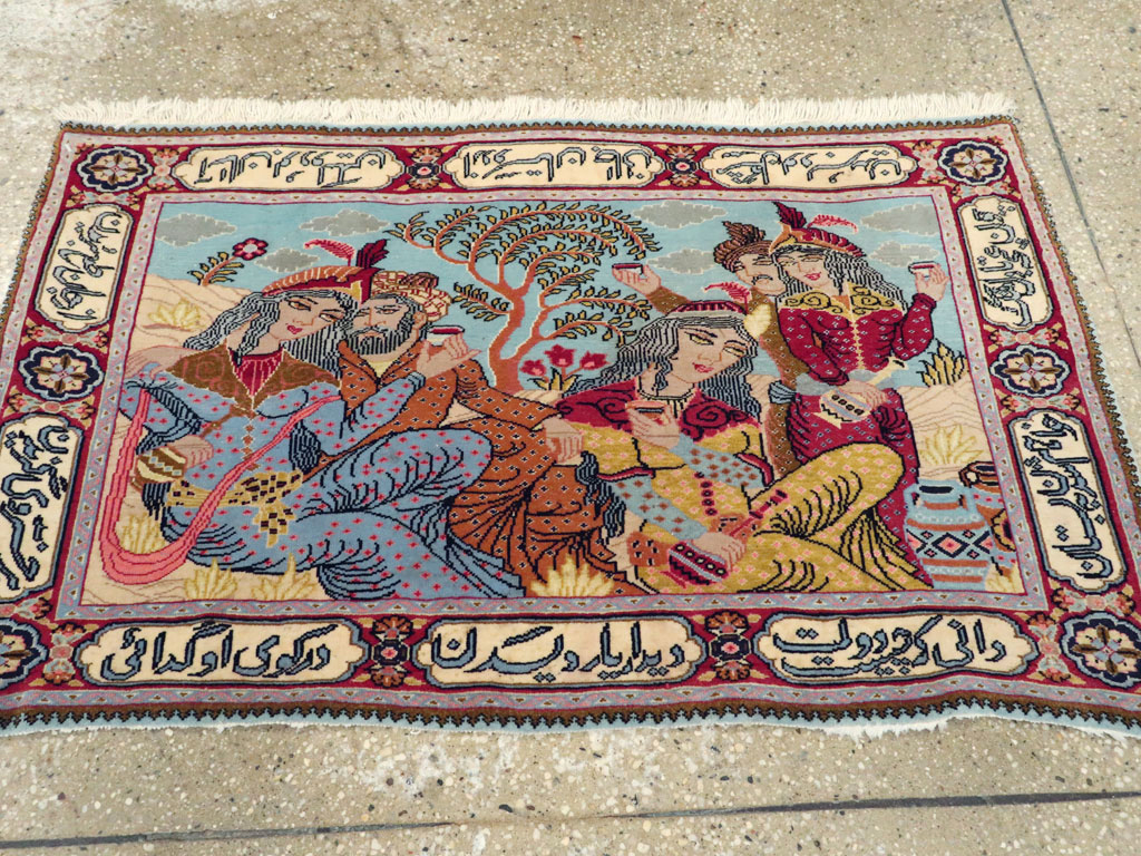 Vintage Persian Tabriz Pictorial Rug (Pair: 1 of 2), No.11842 - Gss