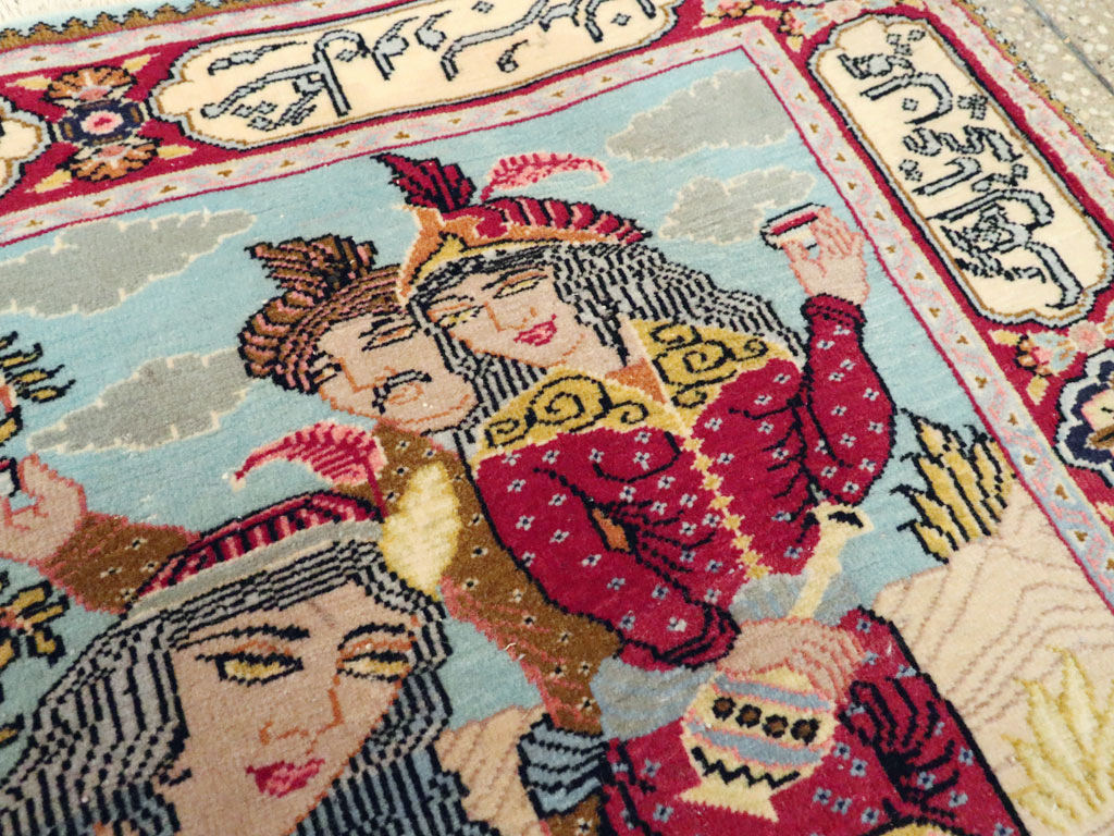 Vintage Persian Tabriz Pictorial Rug (Pair: 1 of 2), No.11842 - Gss