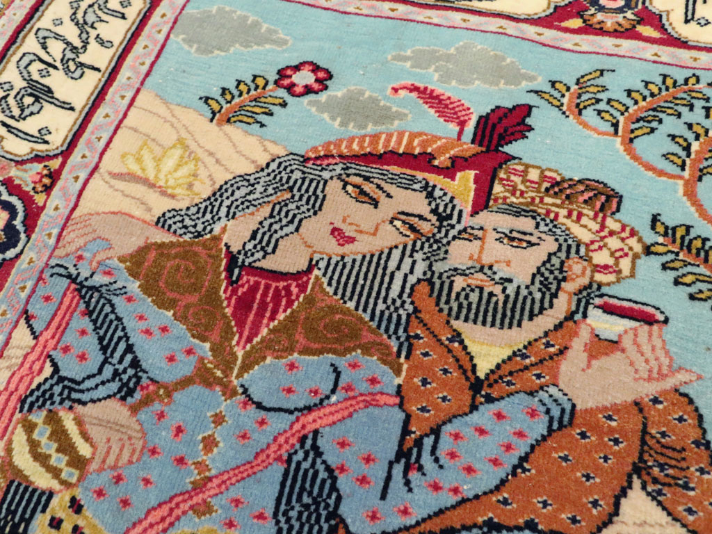 Vintage Persian Tabriz Pictorial Rug (Pair: 1 of 2), No.11842 - Gss