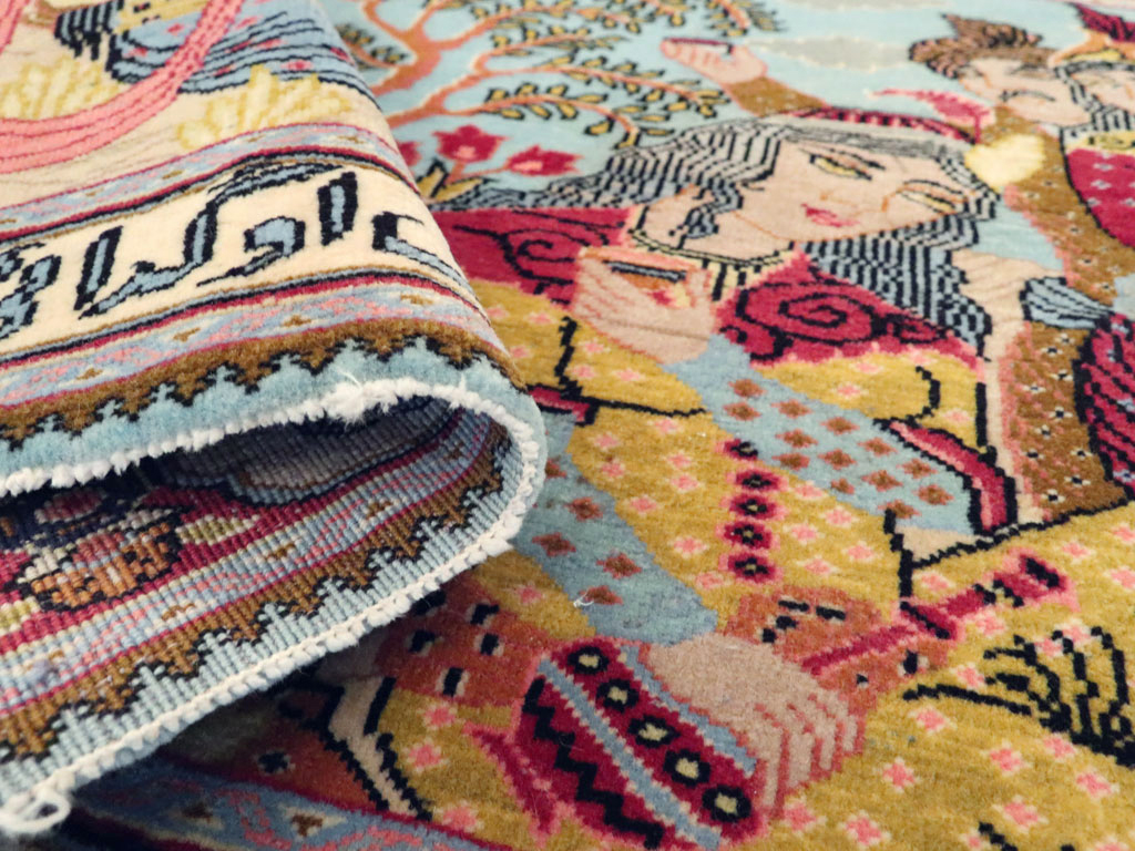 Vintage Persian Tabriz Pictorial Rug (Pair: 1 of 2), No.11842 - Gss