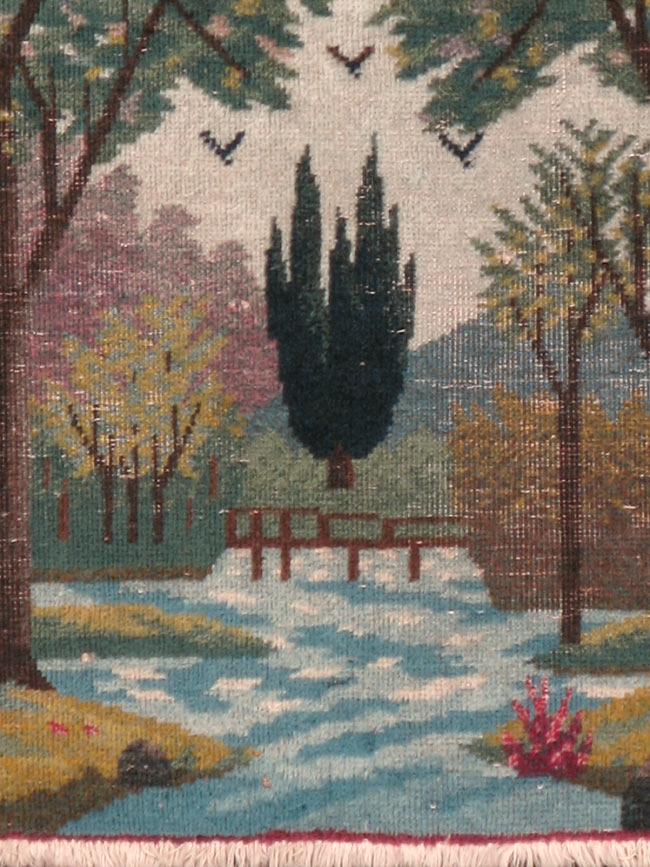 Vintage Persian Tabriz Pictorial Rug, No.11844 - Gss