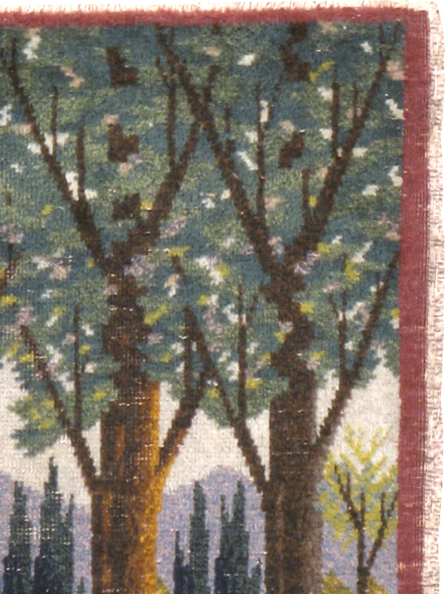 Vintage Persian Tabriz Pictorial Rug, No.11844 - Gss